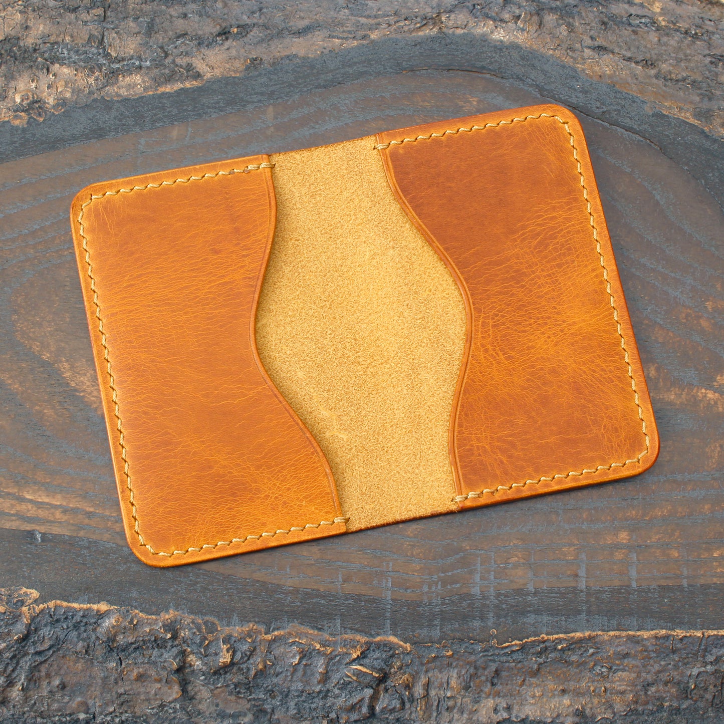 3-slot card holder Napoli yellow Wax leather