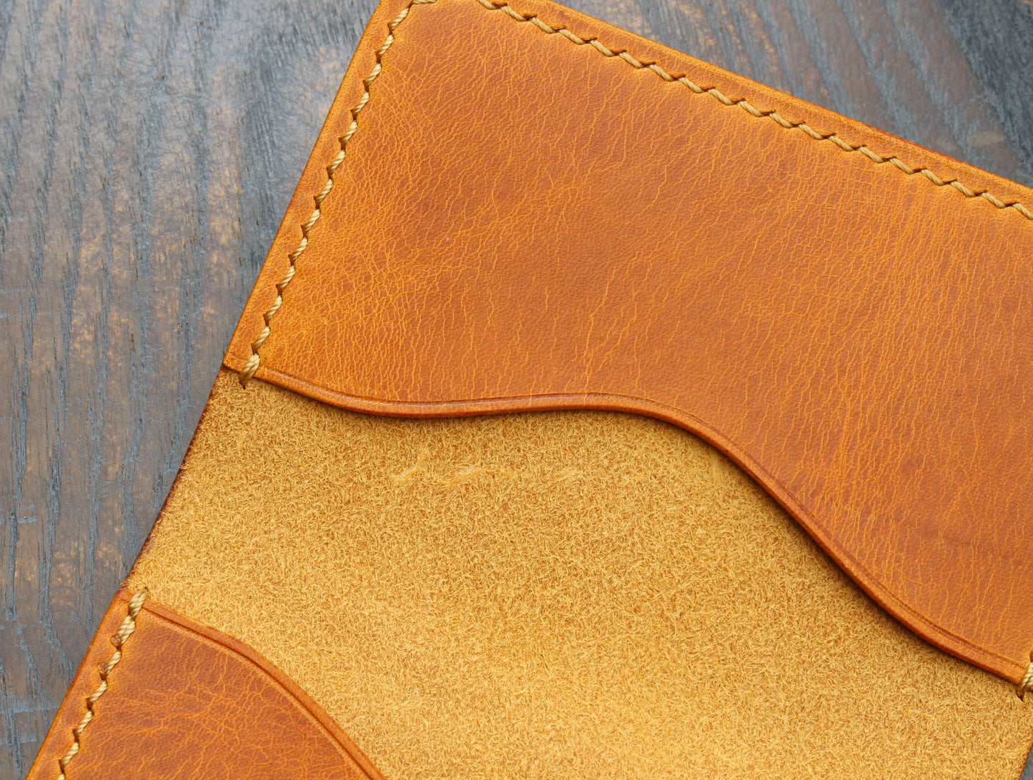 3-slot card holder Napoli yellow Wax leather