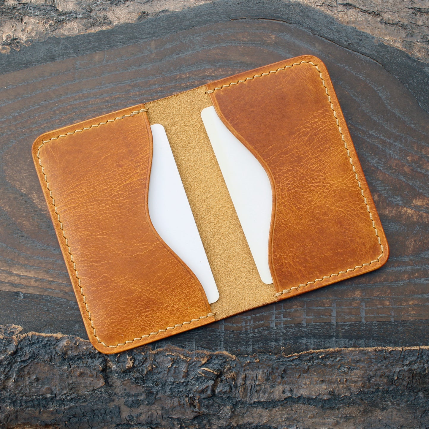 3-slot card holder Napoli yellow Wax leather
