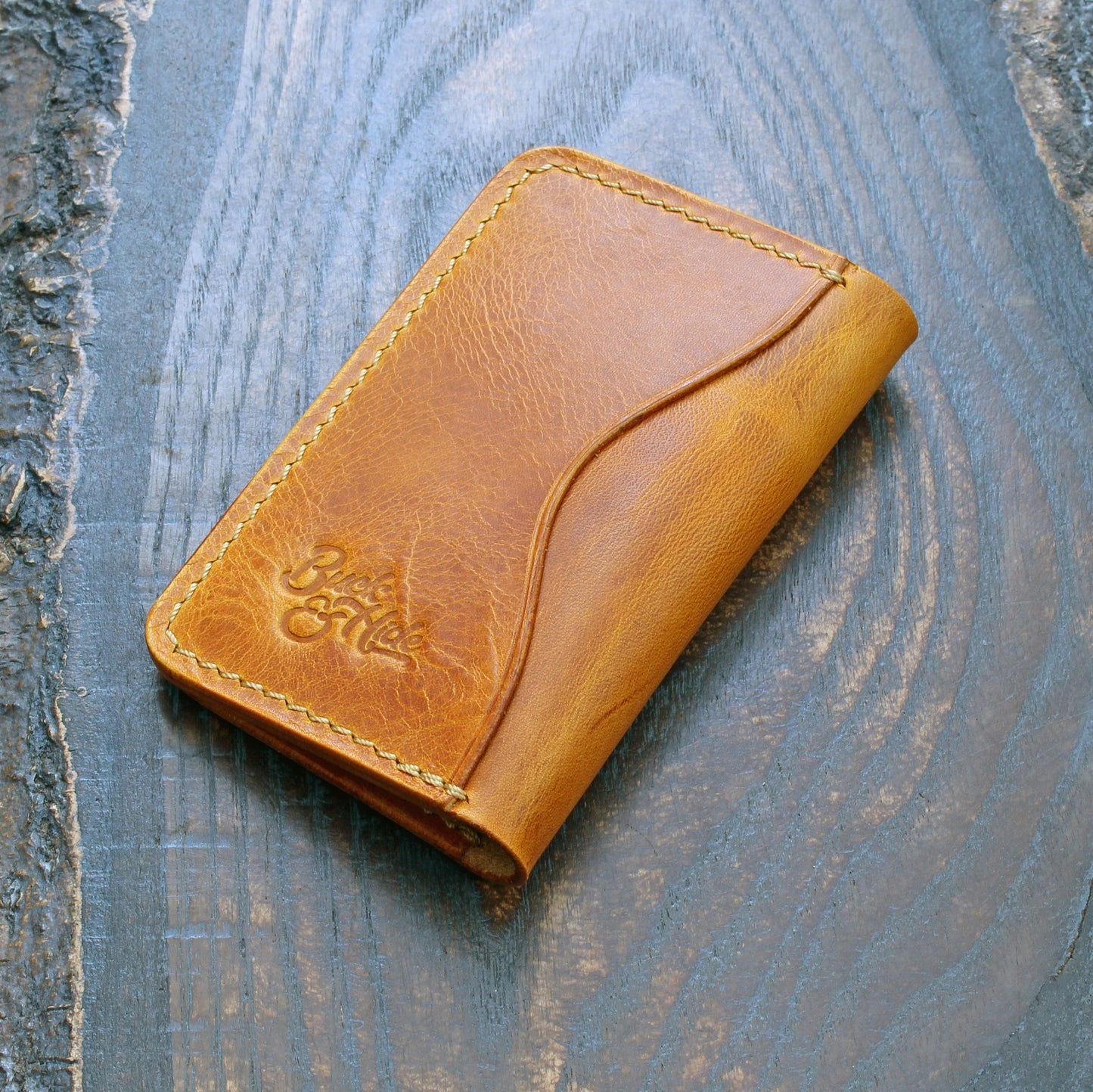 3-slot card holder Napoli yellow Wax leather