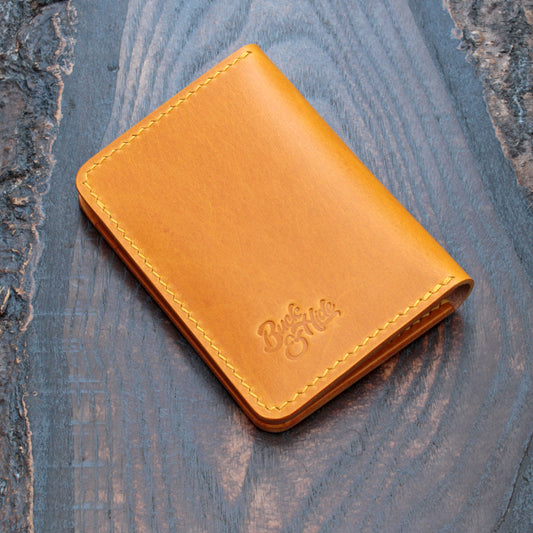 Six pocket leather wallet – handmade in yellow Buttero