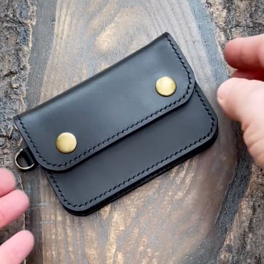 Short trucker wallet in black Buttero -custom order