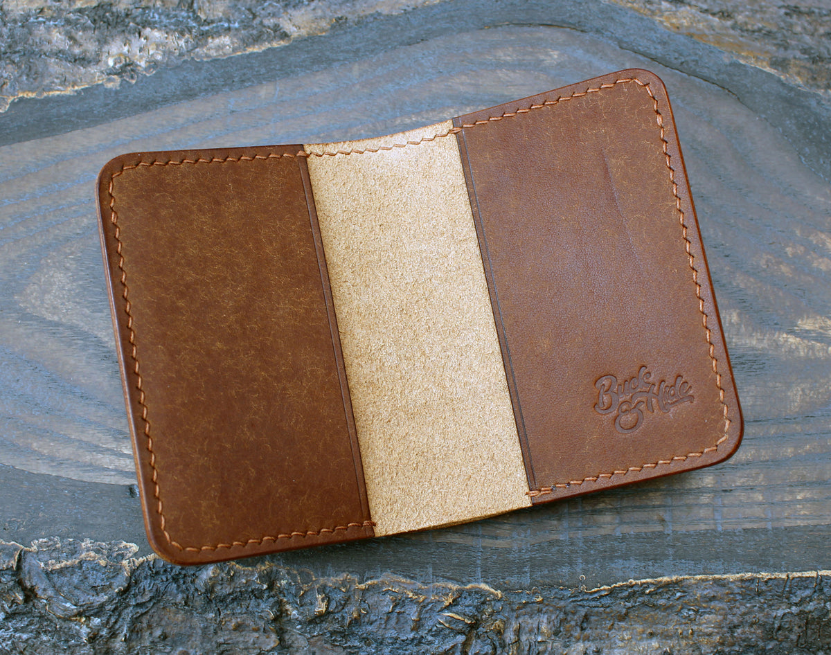 Handmade men's leather clutch Nebraska cognac mens wallet WB