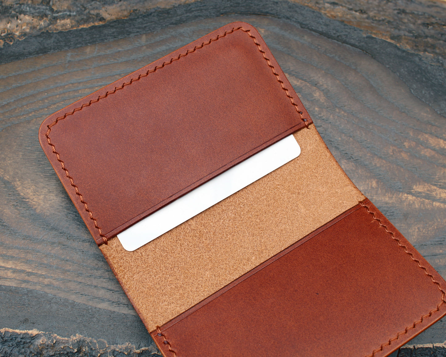 Card & cash bifold wallet, cognac Buttero leather.