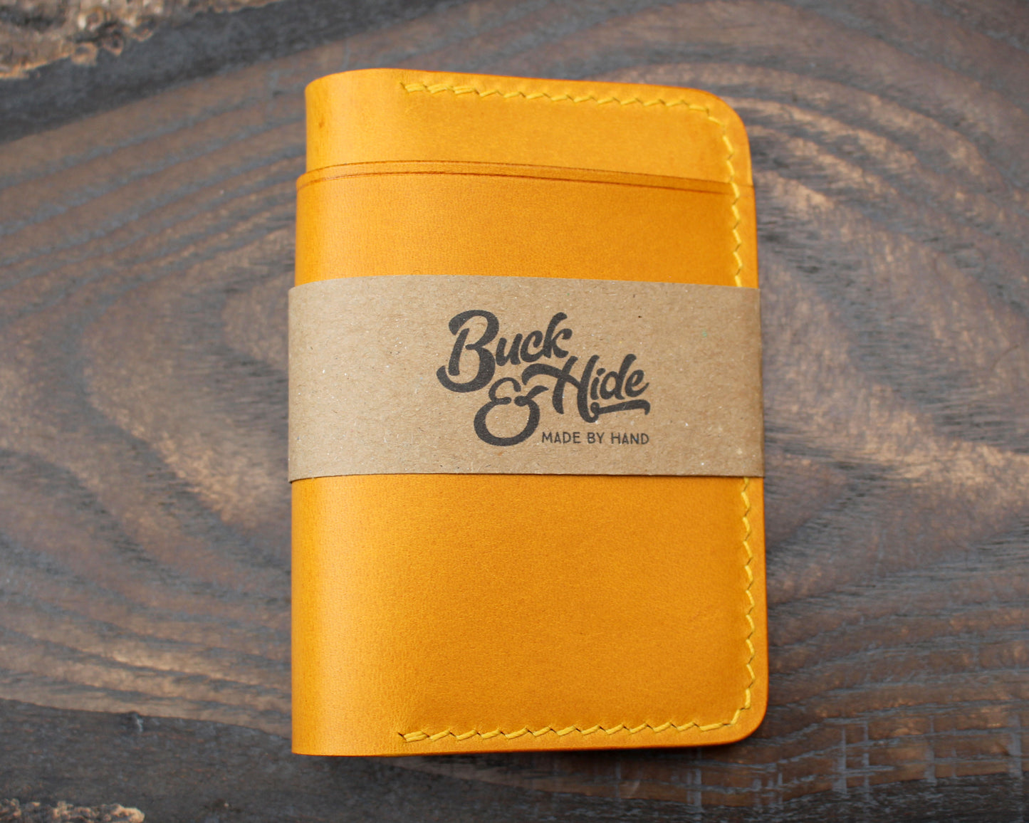 Card & cash bifold wallet, mustard yellow Buttero.