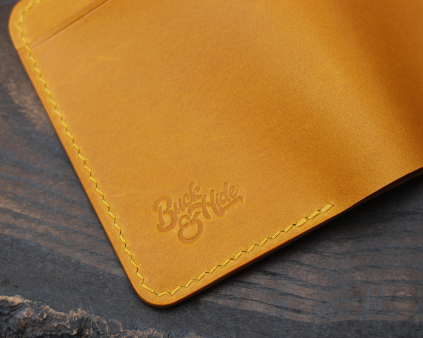 Card & cash bifold wallet, mustard yellow Buttero.