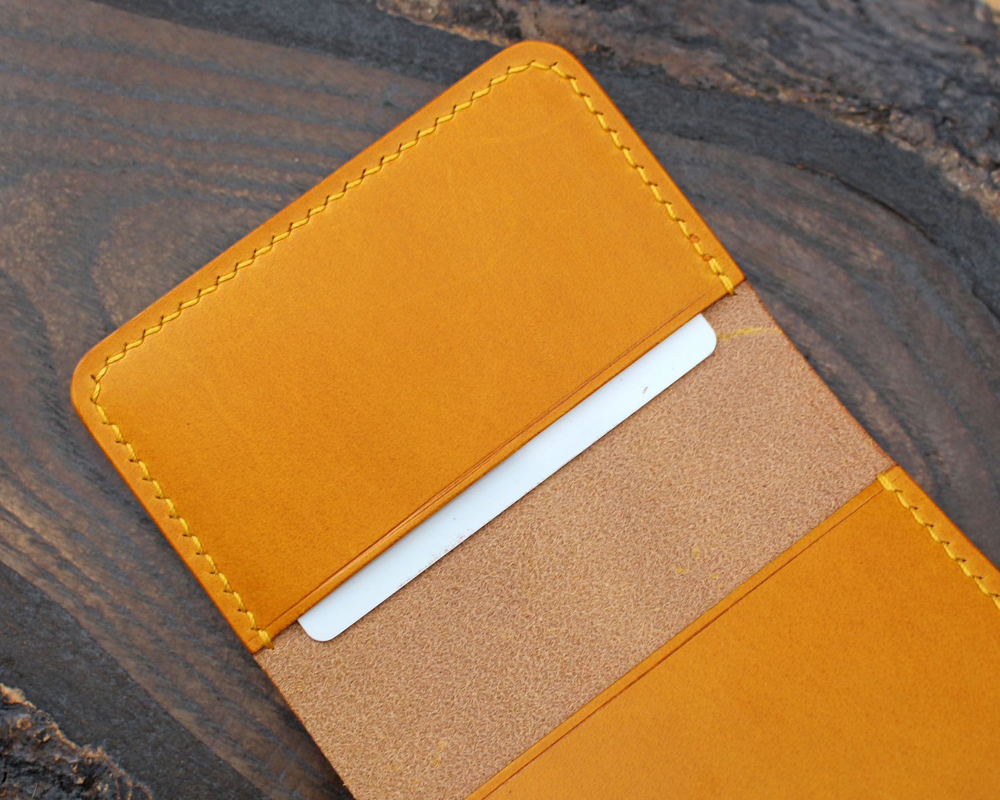 Card & cash bifold wallet, mustard yellow Buttero.