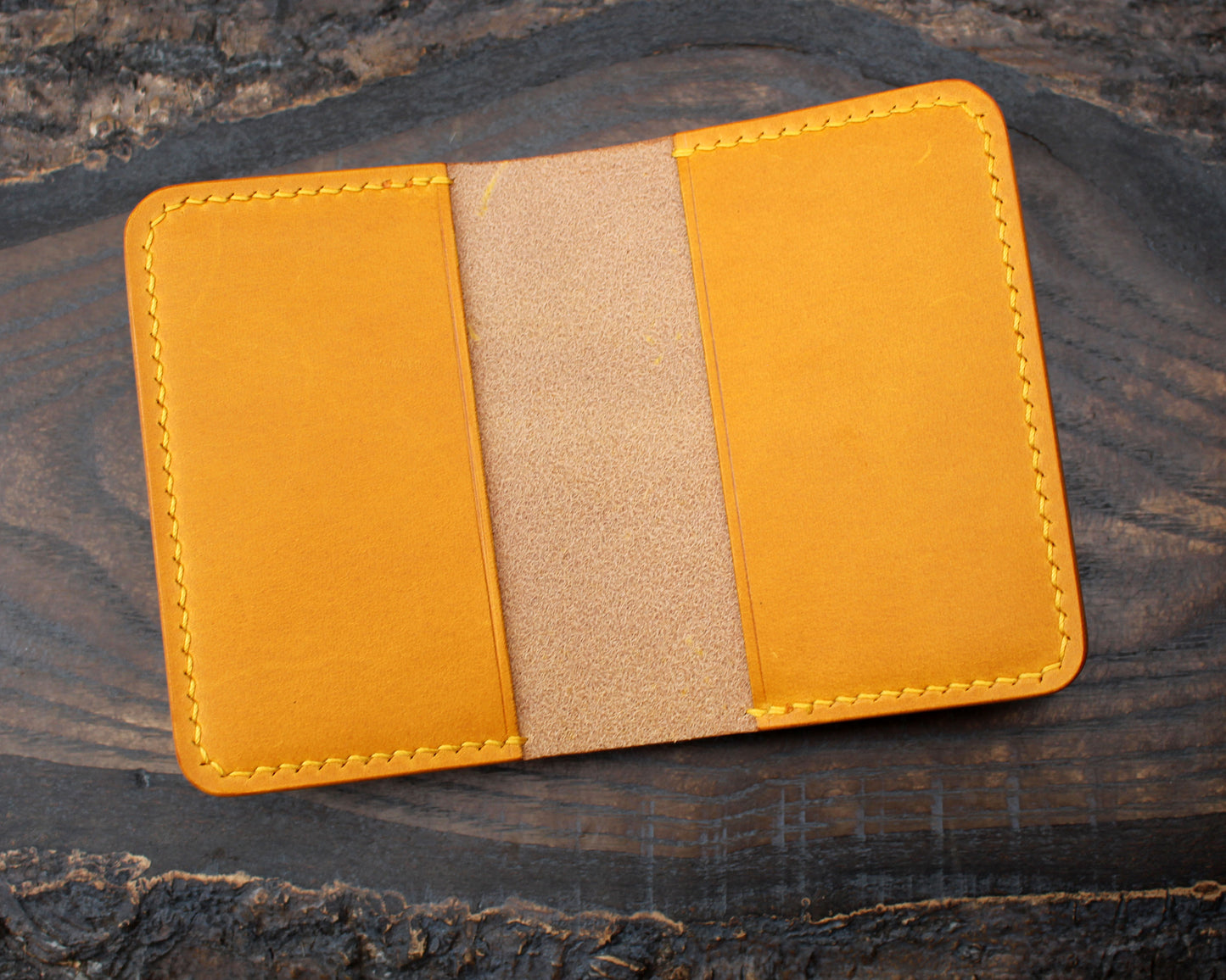 Card & cash bifold wallet, mustard yellow Buttero.