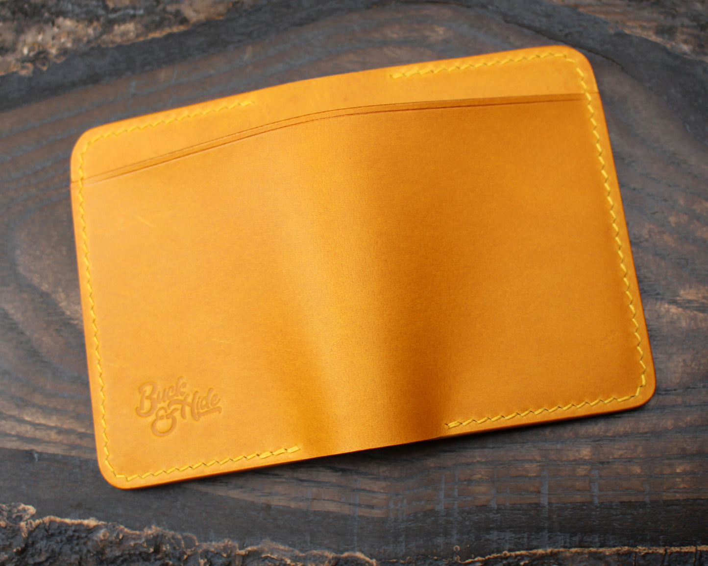 Card & cash bifold wallet, mustard yellow Buttero.