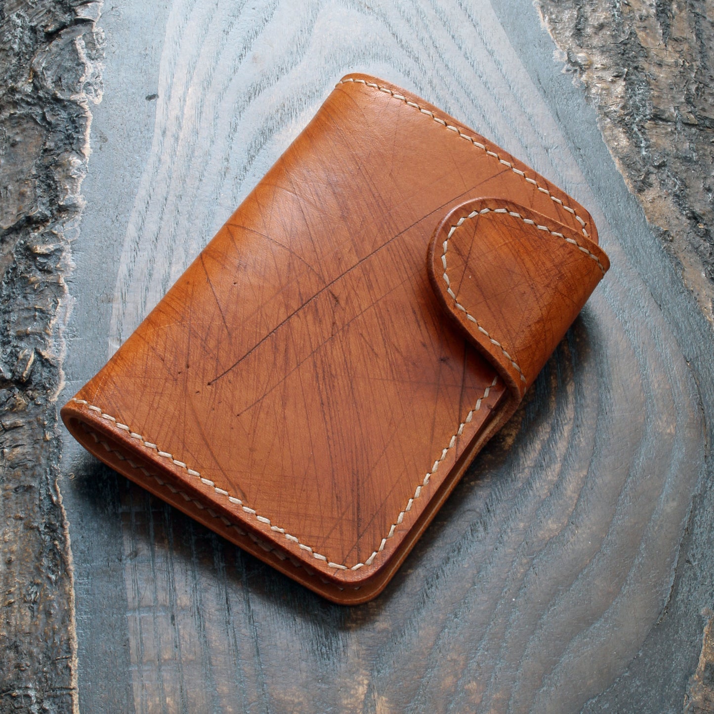 Short biker wallet in Ecbatana & Buttero with brass chain