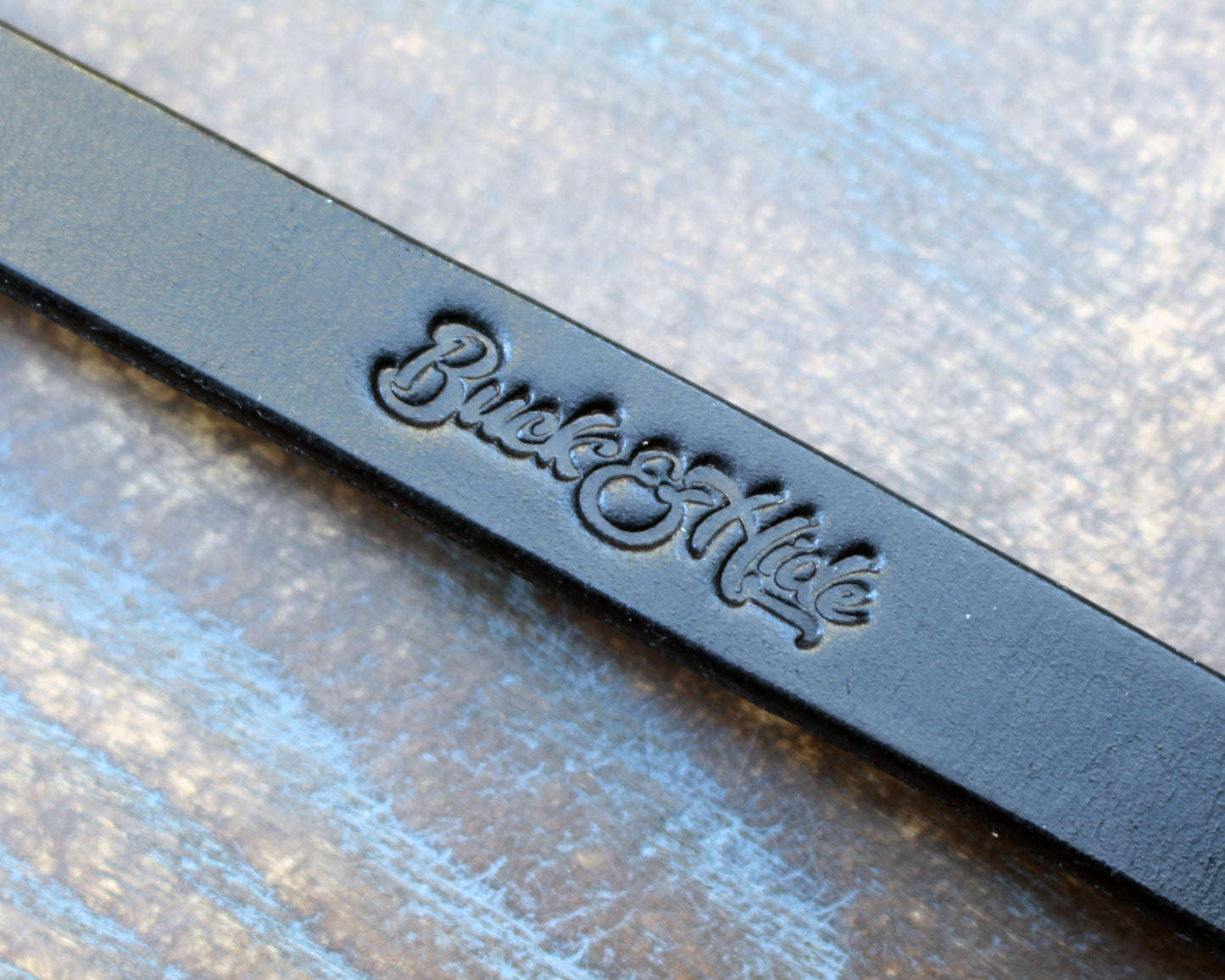 Horween Chromexcel lanyard, black with nickel hardware