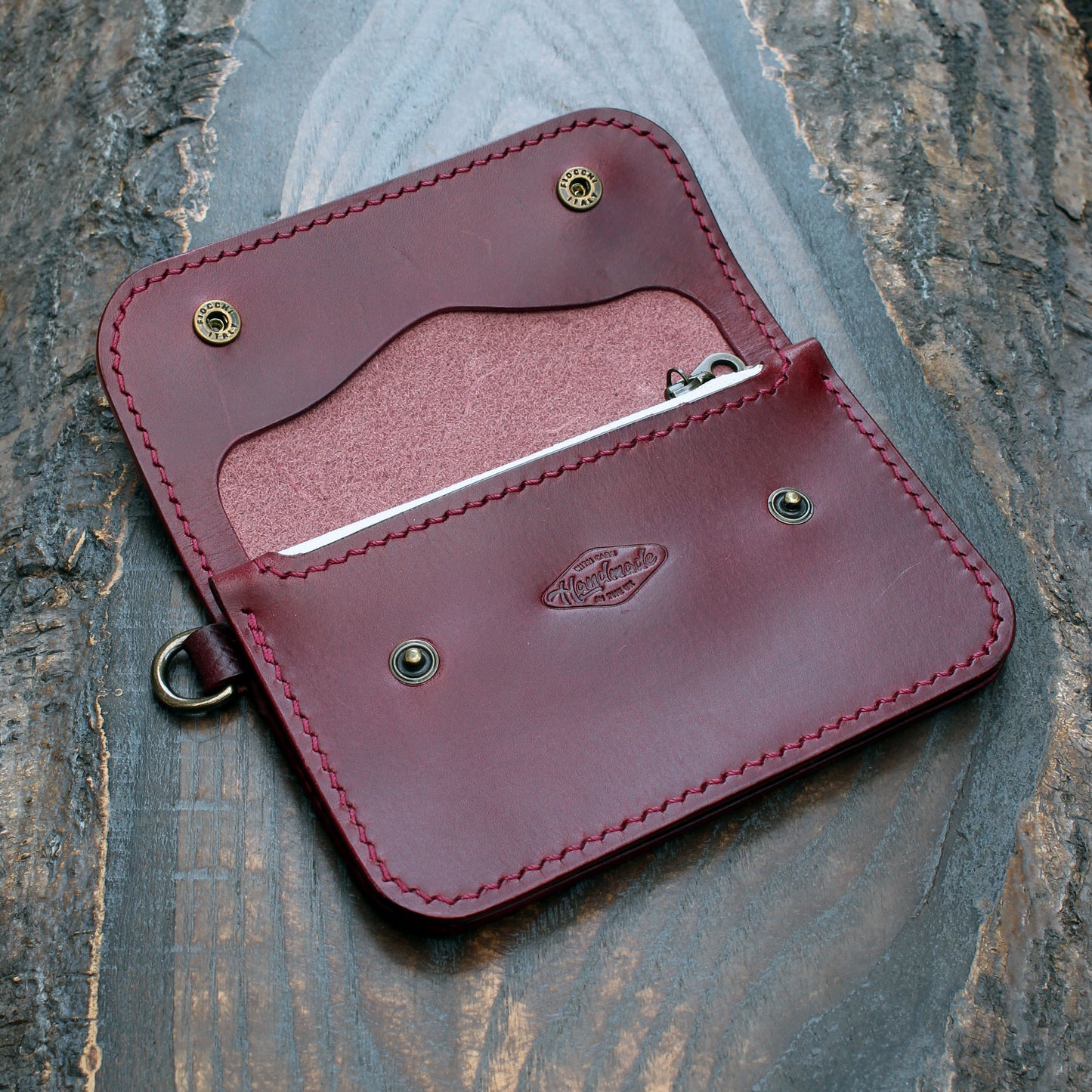 Burgundy Buttero short trucker in hatch & smooth