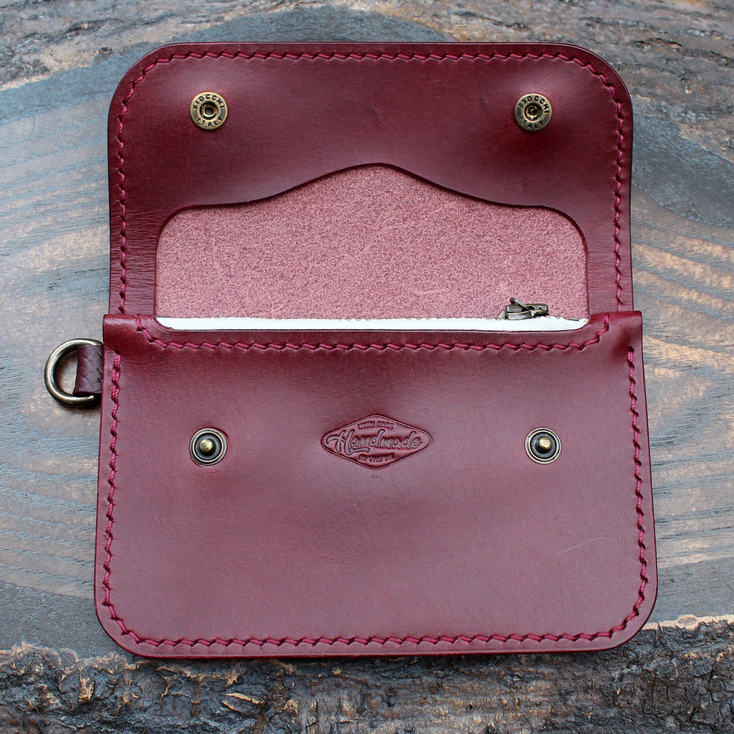 Burgundy Buttero short trucker in hatch & smooth