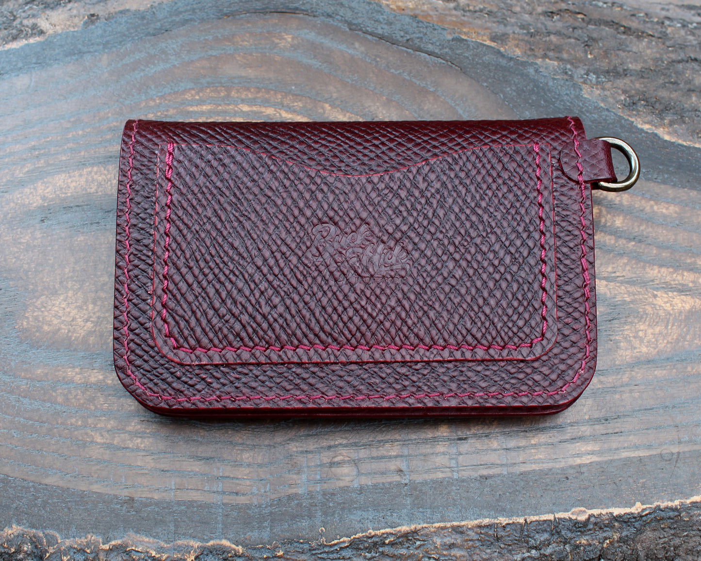 Burgundy Buttero short trucker in hatch & smooth