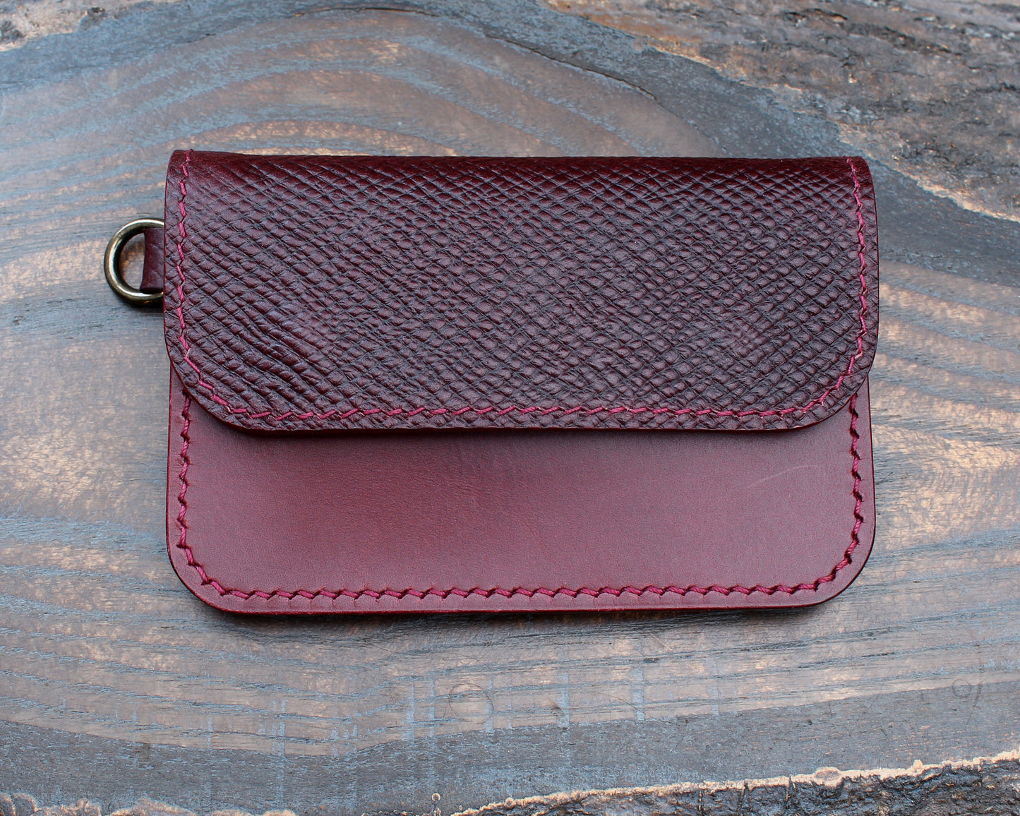 Burgundy Buttero short trucker in hatch & smooth