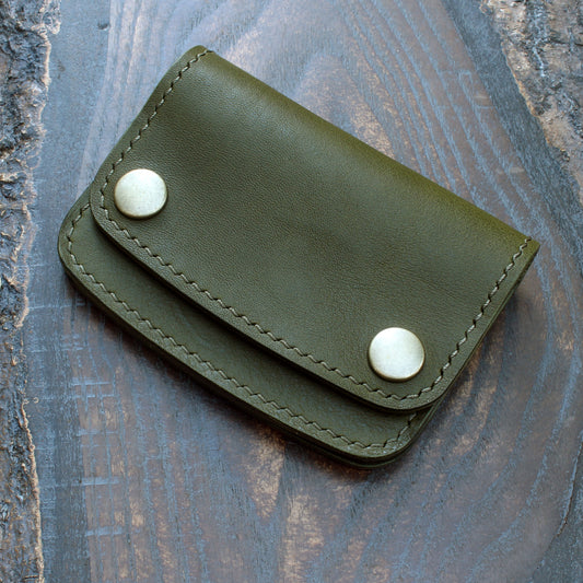 Mini trucker wallet in olive green Minerva Box