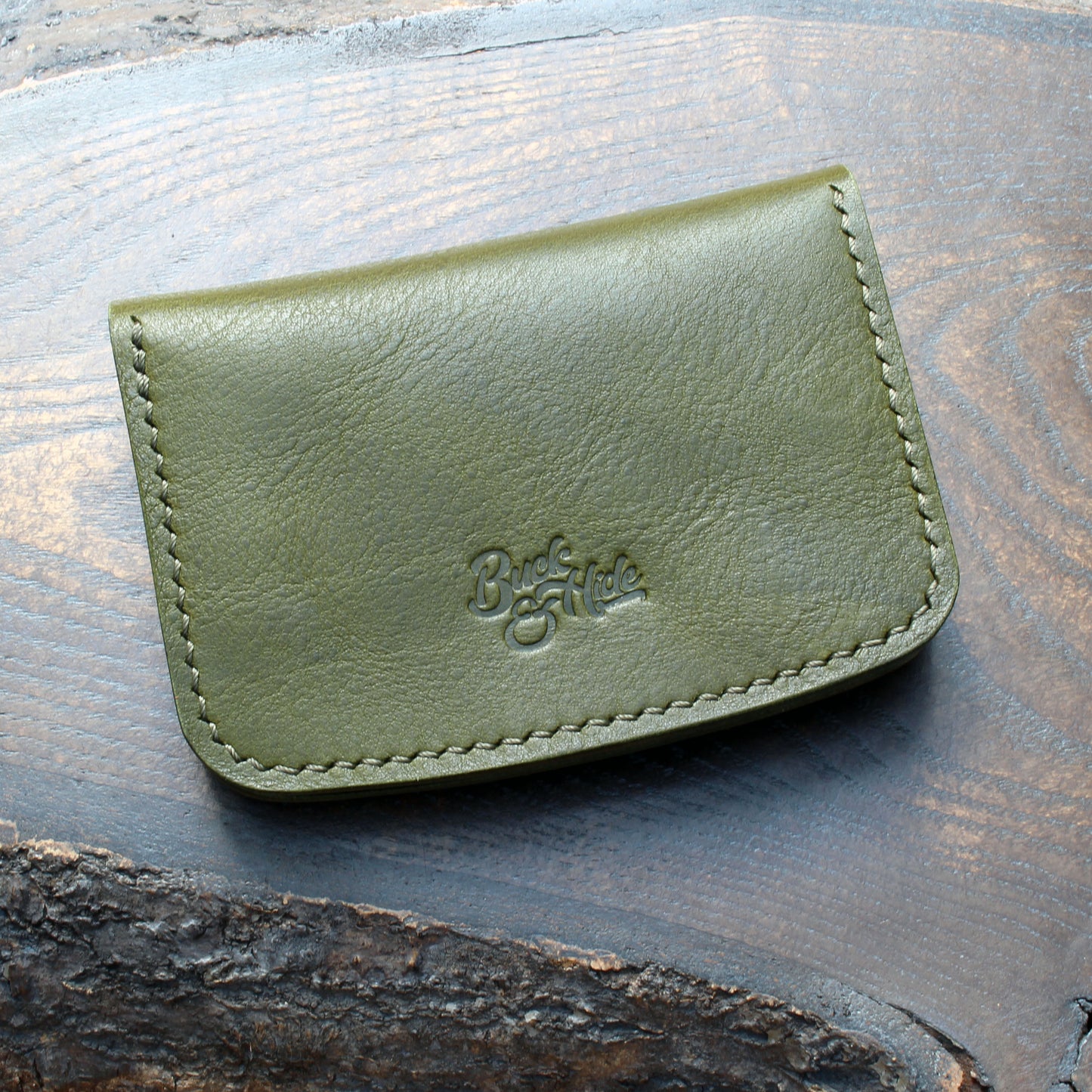Mini trucker wallet in olive green Minerva Box