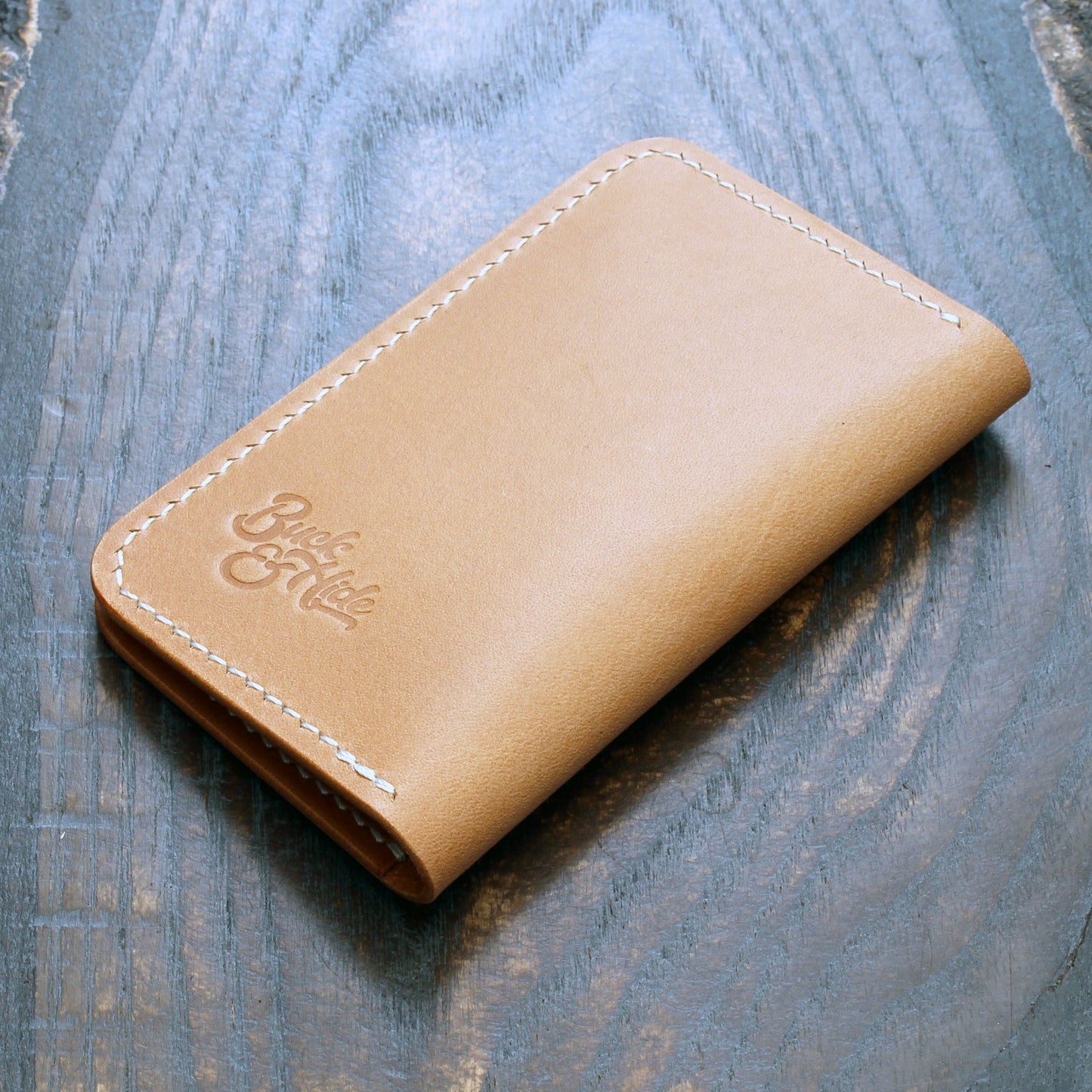 Natural Buttero compact 2-slot cardholder