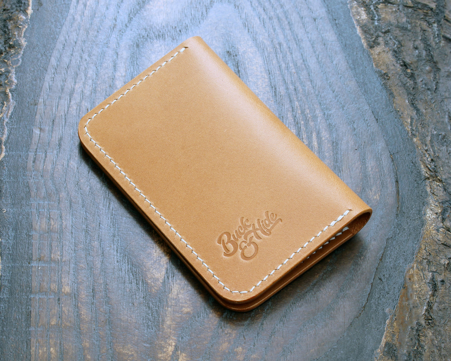 Natural Buttero compact 2-slot cardholder
