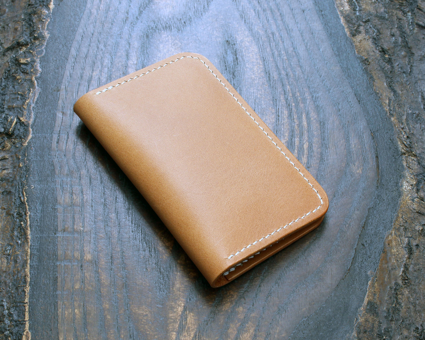 Natural Buttero compact 2-slot cardholder