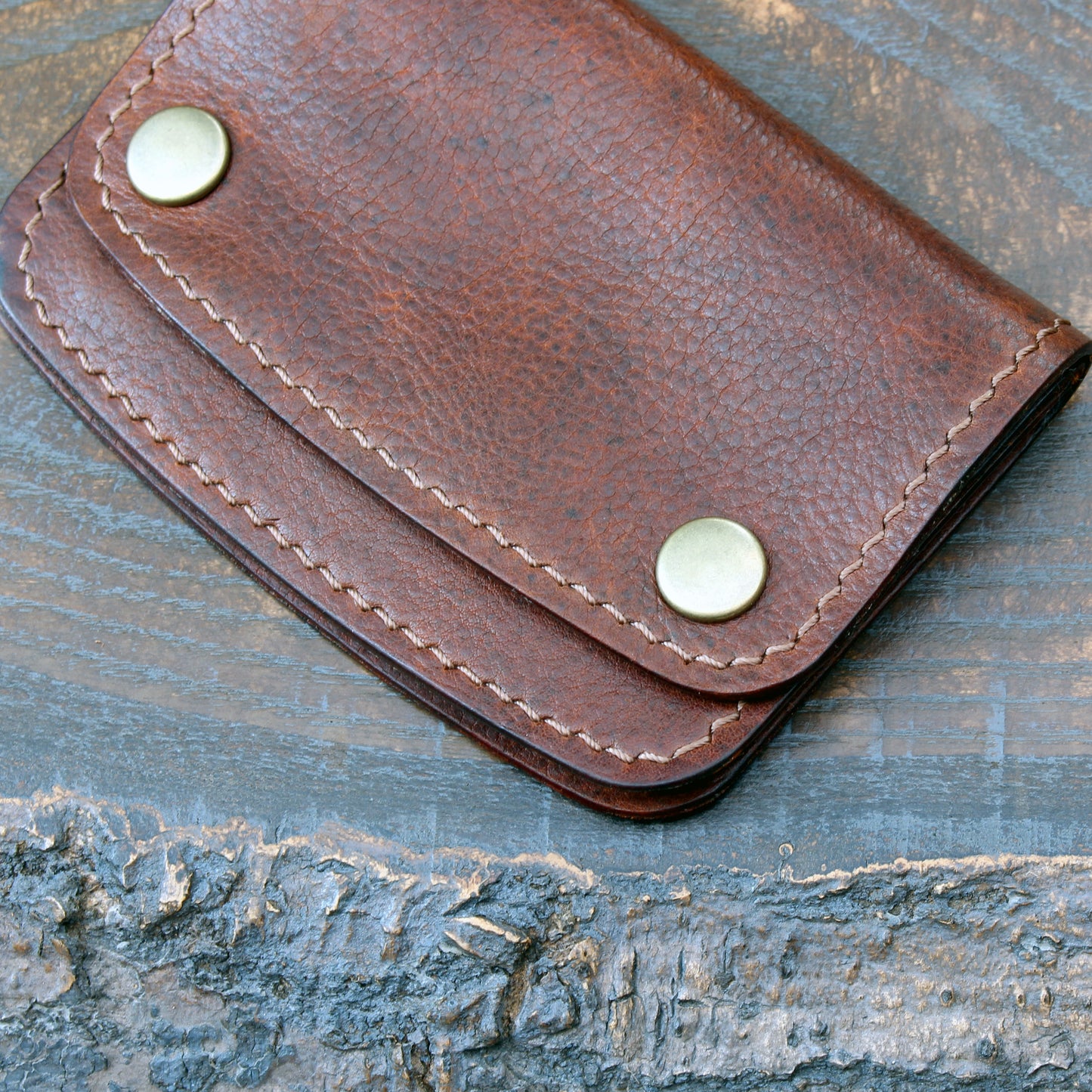 Mini trucker wallet in dark tan Nemesi