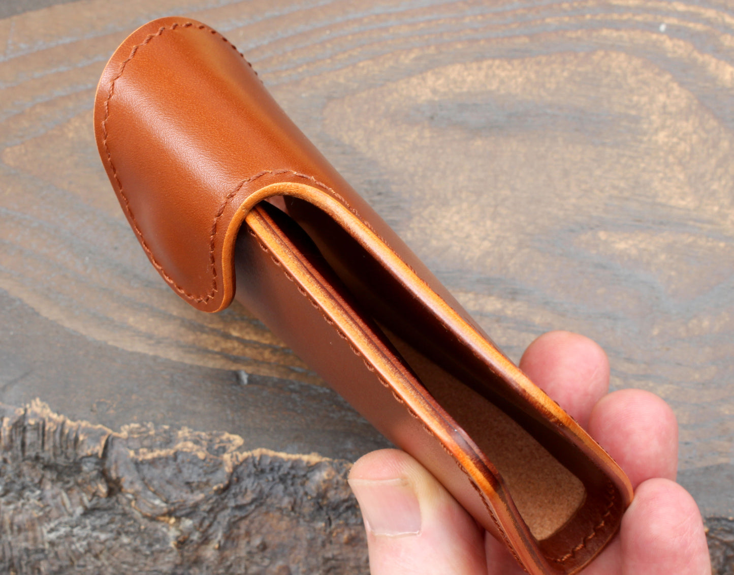 Short biker wallet in Buttero & Gaucho Oil leathers