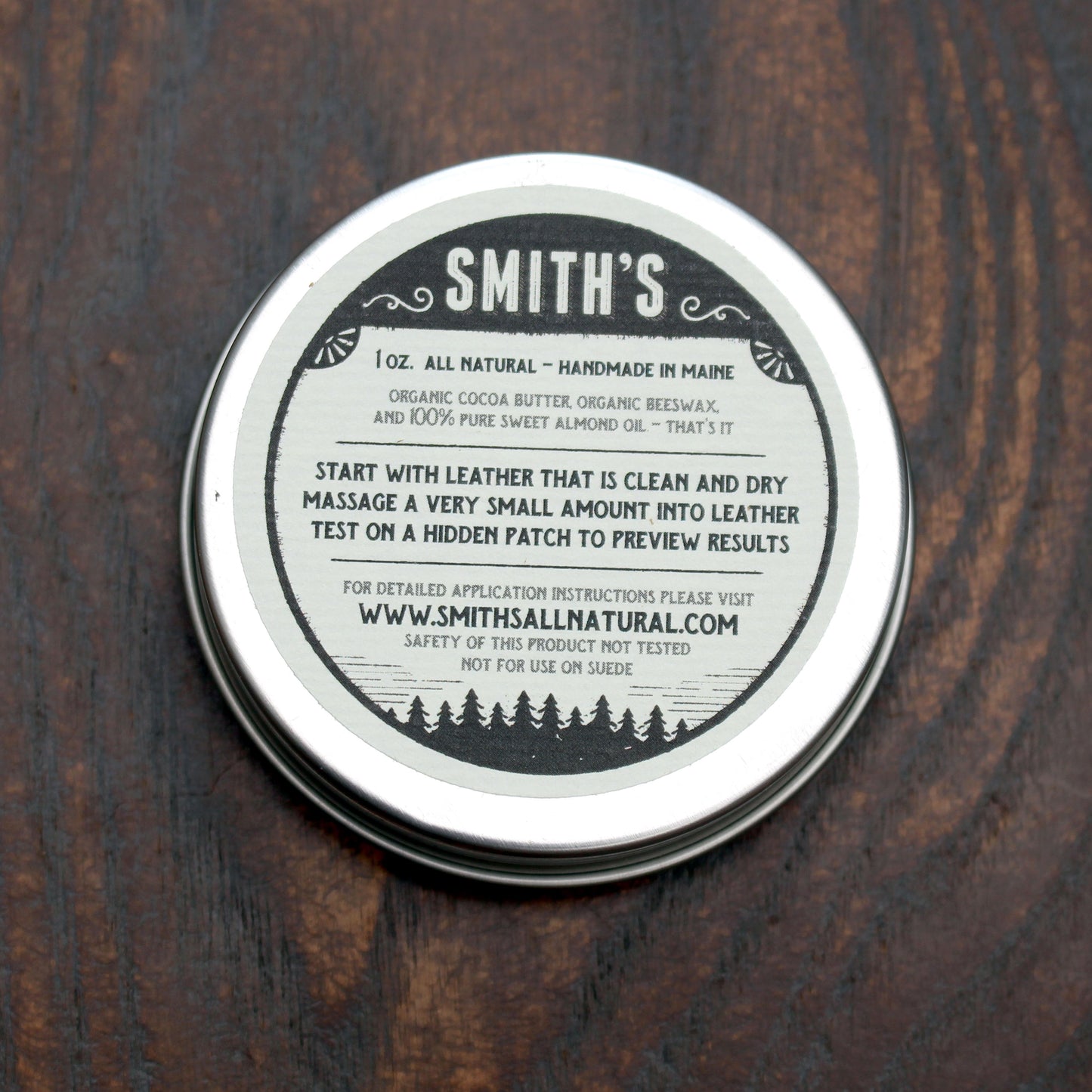 Smith's All Natural Leather Balm, 1oz small tin.