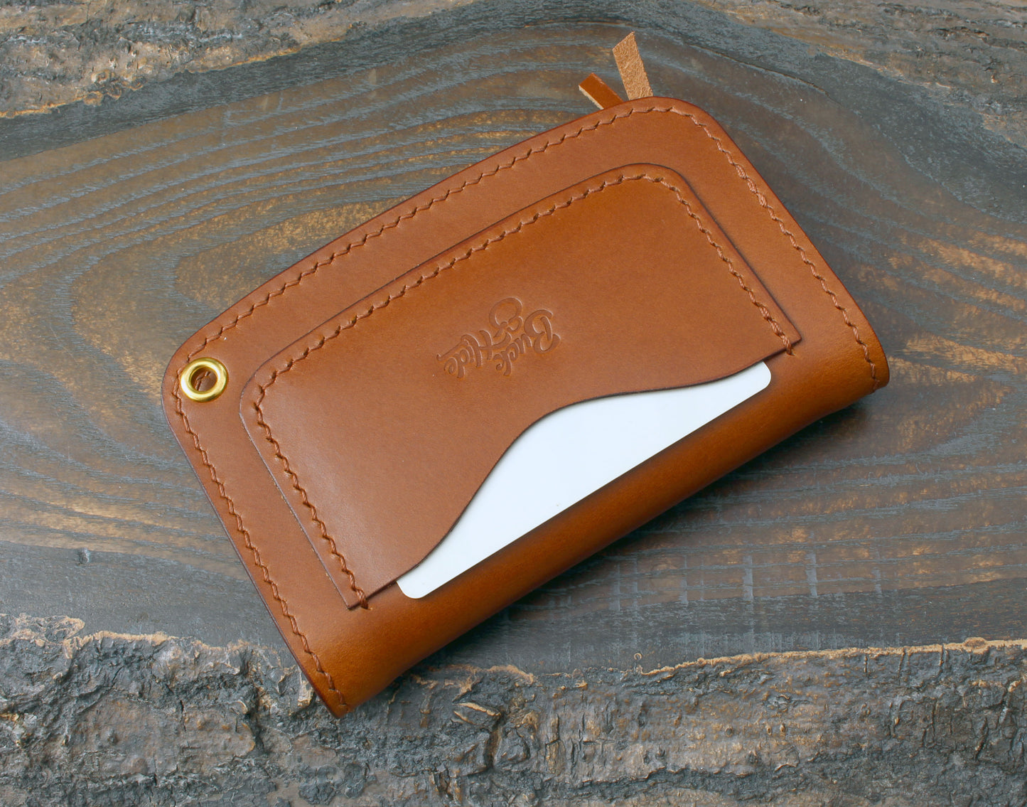 Short trucker wallet in whiskey Buttero leather