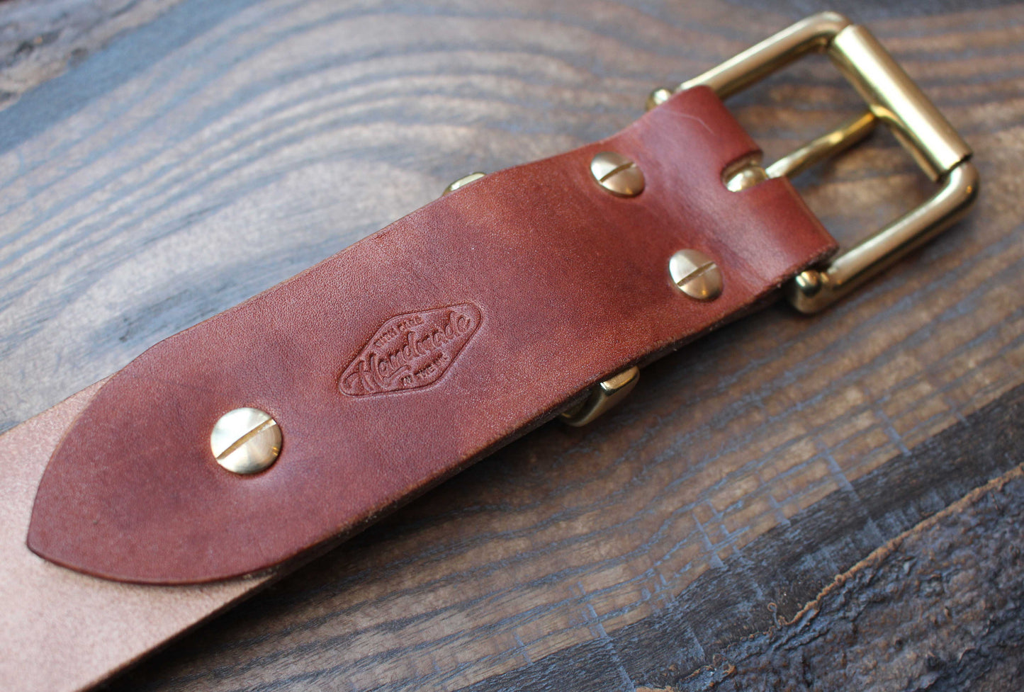 Oak tanned heavy duty leather belt