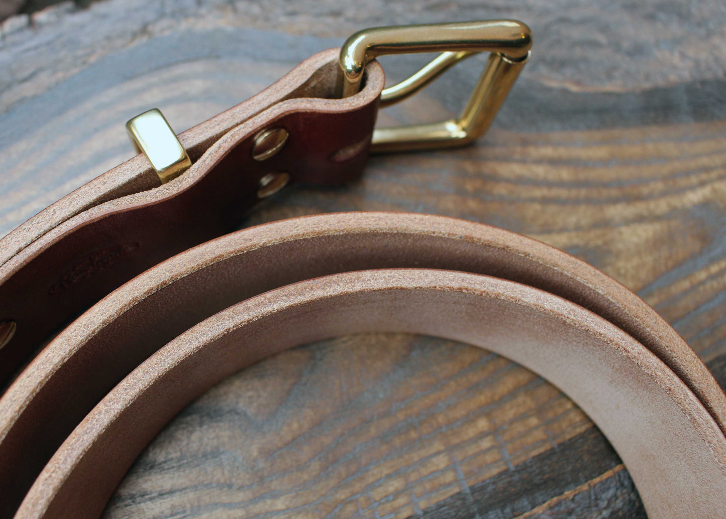 Oak tanned heavy duty leather belt
