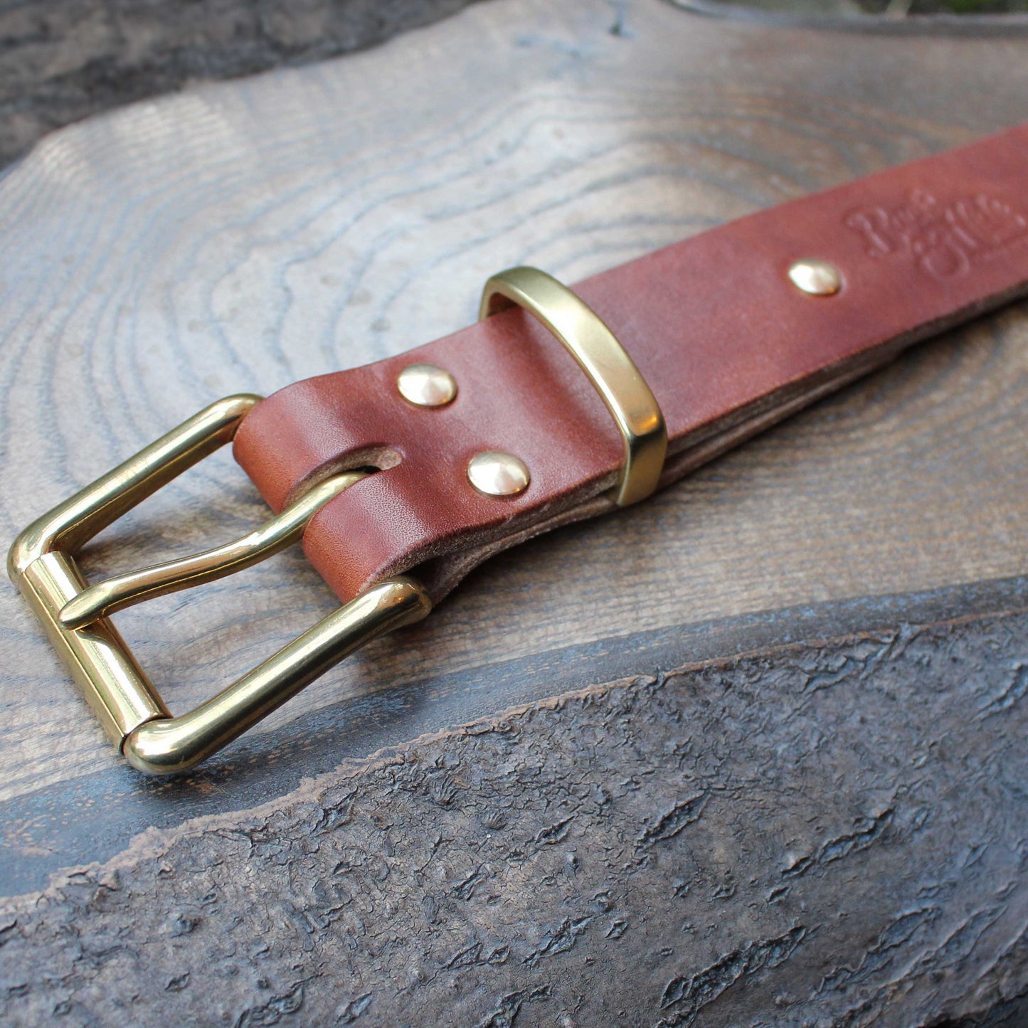Oak tanned heavy duty leather belt
