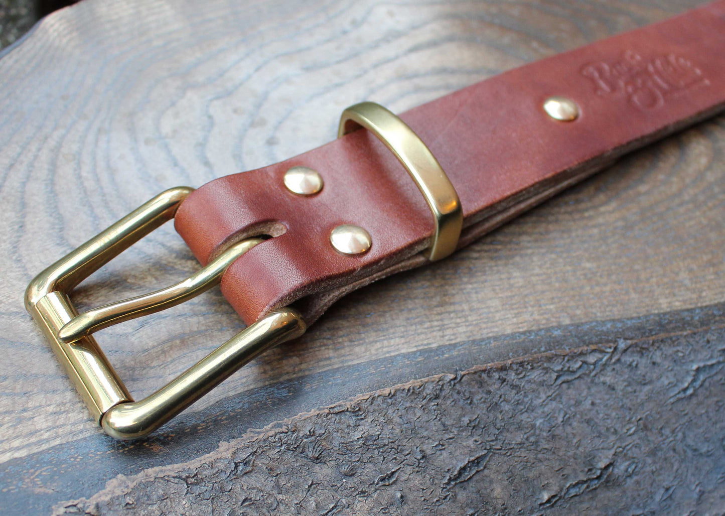 Oak tanned heavy duty leather belt