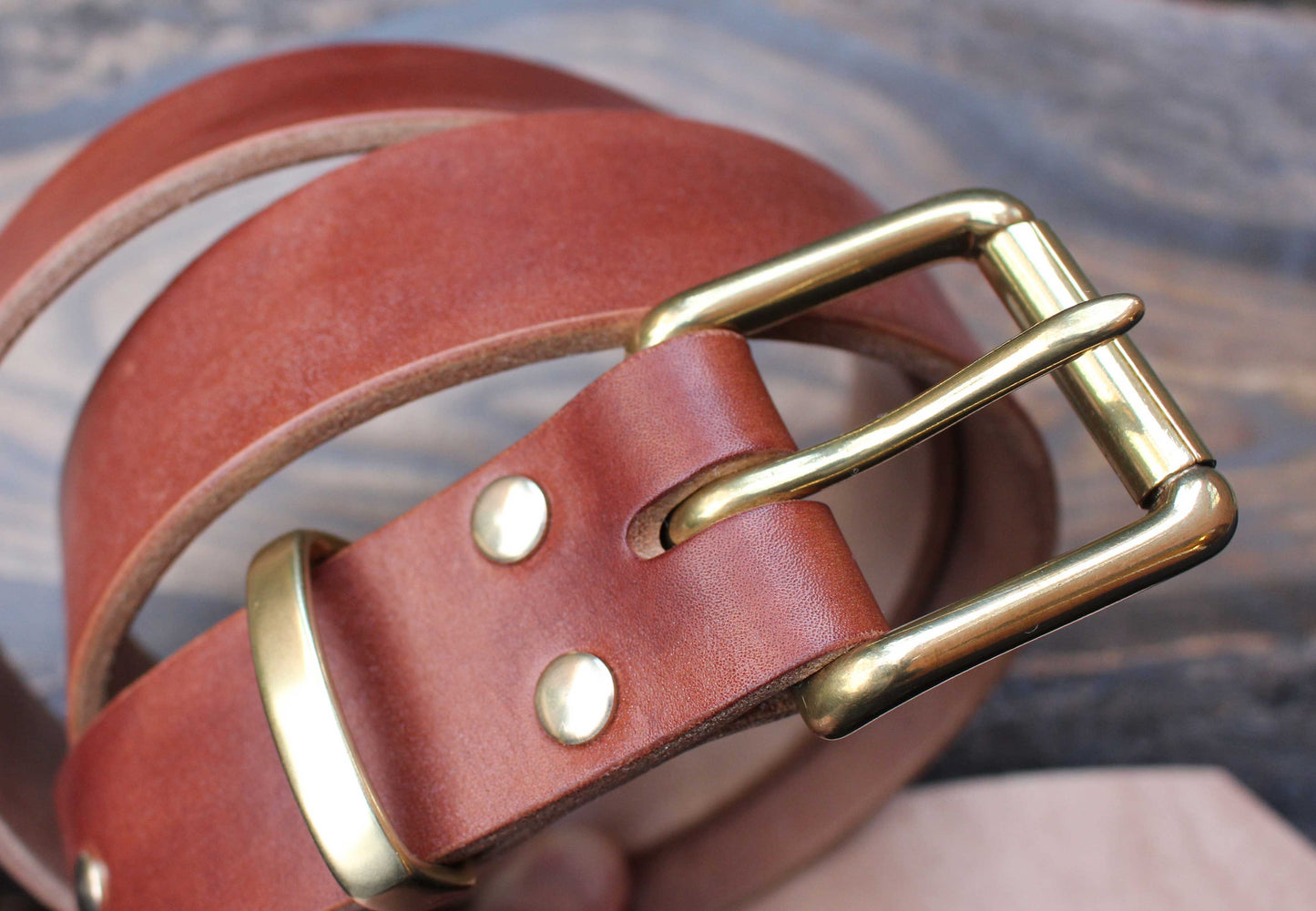 Oak tanned heavy duty leather belt