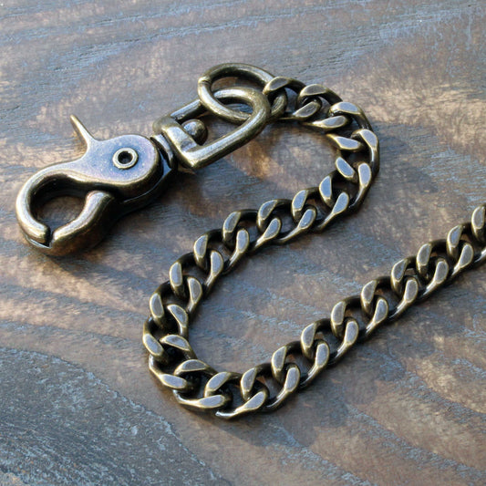 Solid brass wallet chain, antique finish