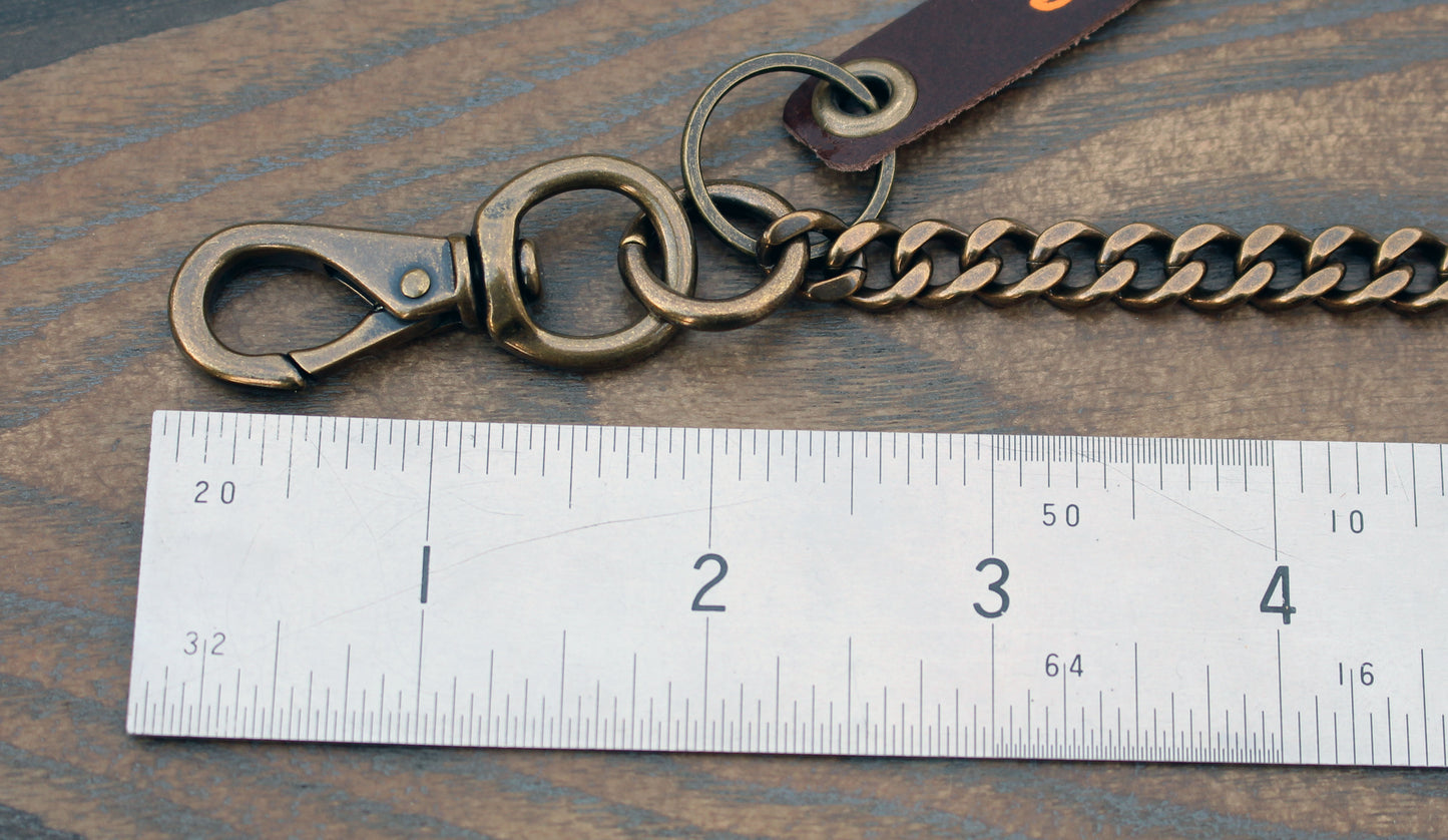 Antique brass, bronze back pocket wallet chain