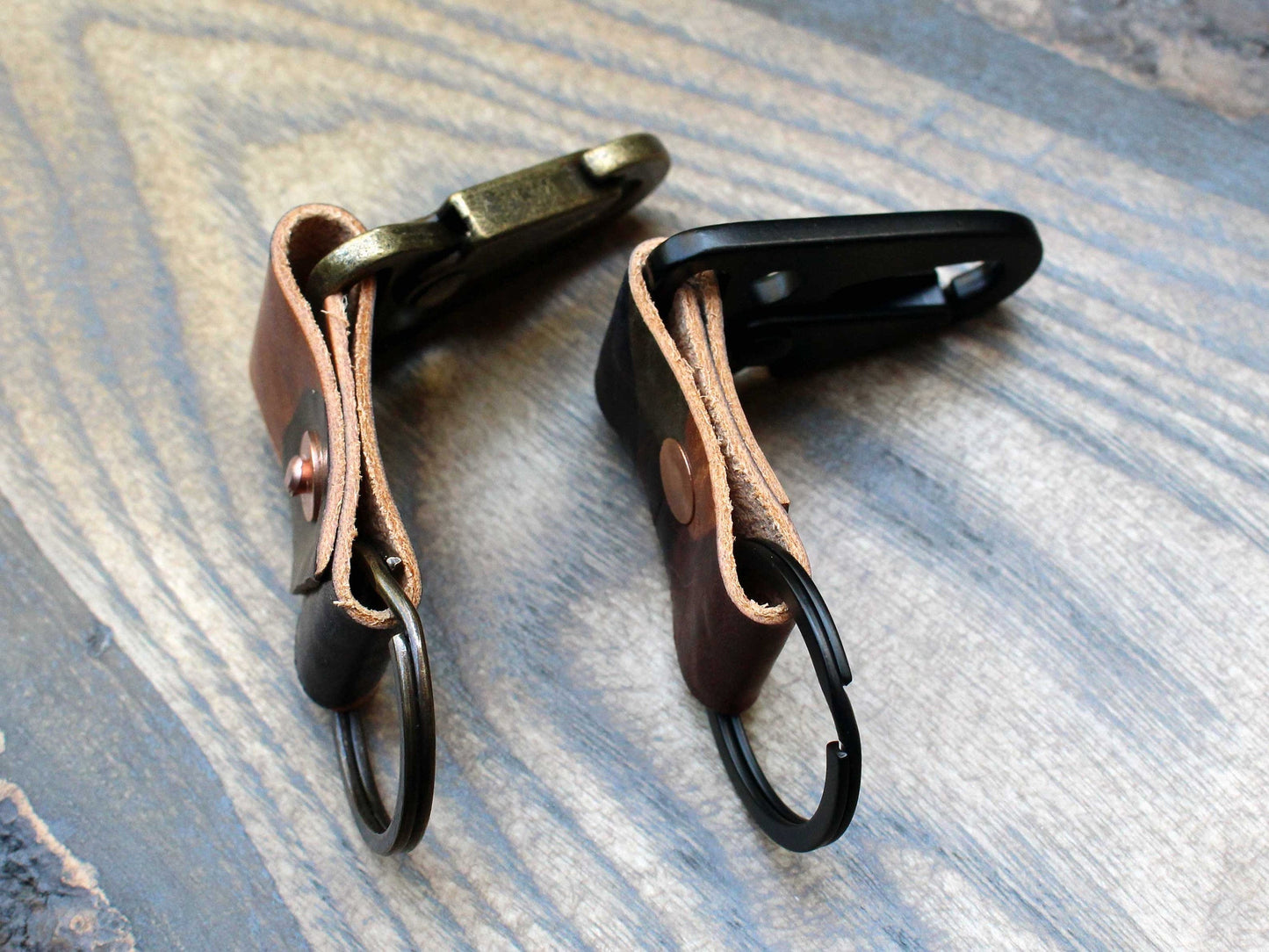Camo leather military spring clip - Buck&Hide