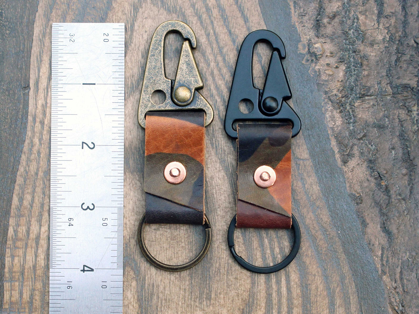 Camo leather military spring clip - Buck&Hide
