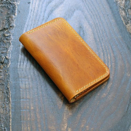 3-slot card holder Napoli yellow Wax leather