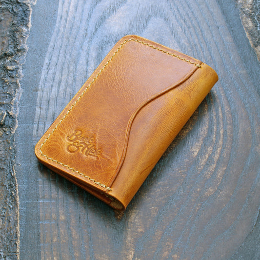 3-slot card holder Napoli yellow Wax leather