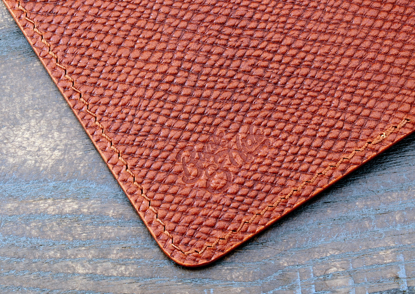 Cognac Buttero Hatch leather card bi-fold wallet