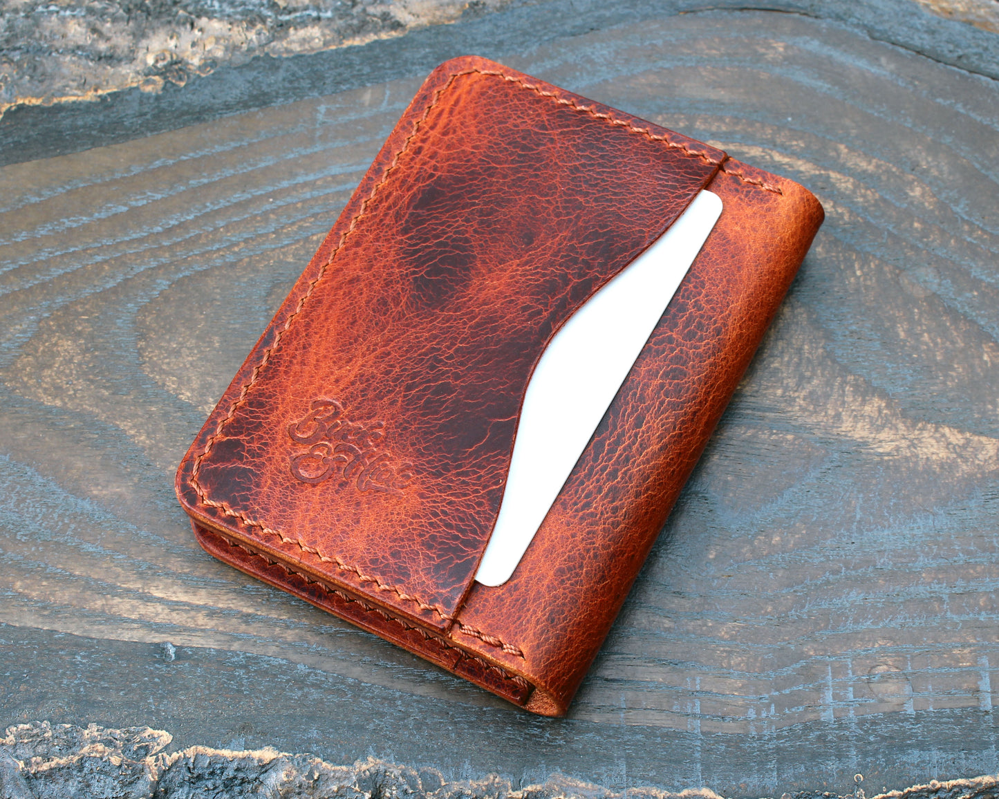 Five-slot card/cash wallet, Olmo Badalassi Wax