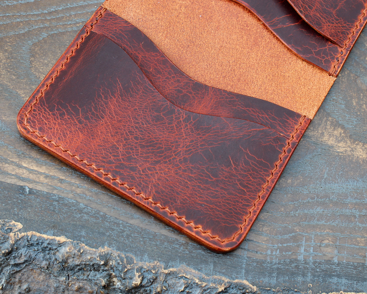 Five-slot card/cash wallet, Olmo Badalassi Wax