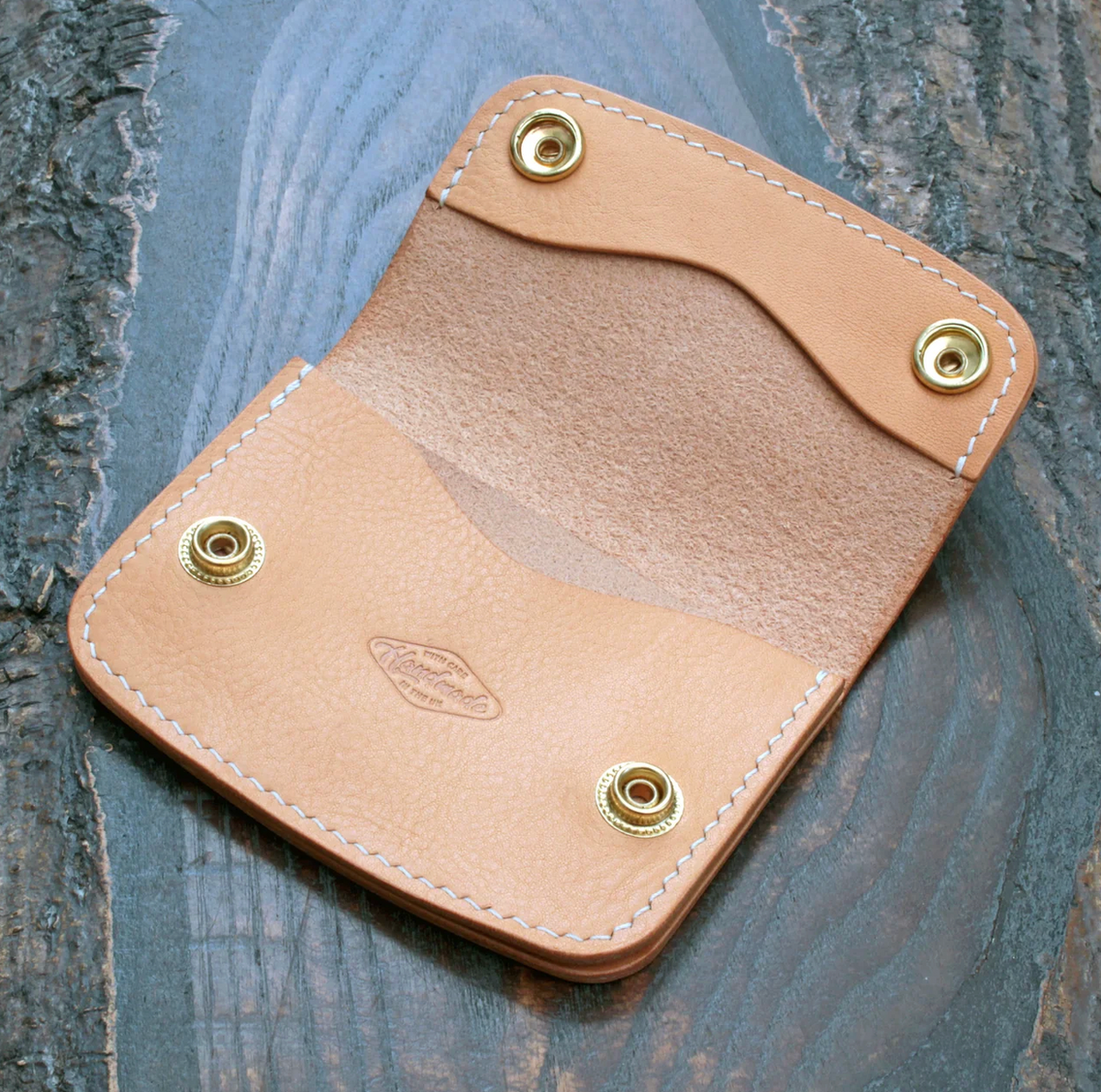 Custom for Mads: mini trucker wallet in bone Pueblo with lanyard