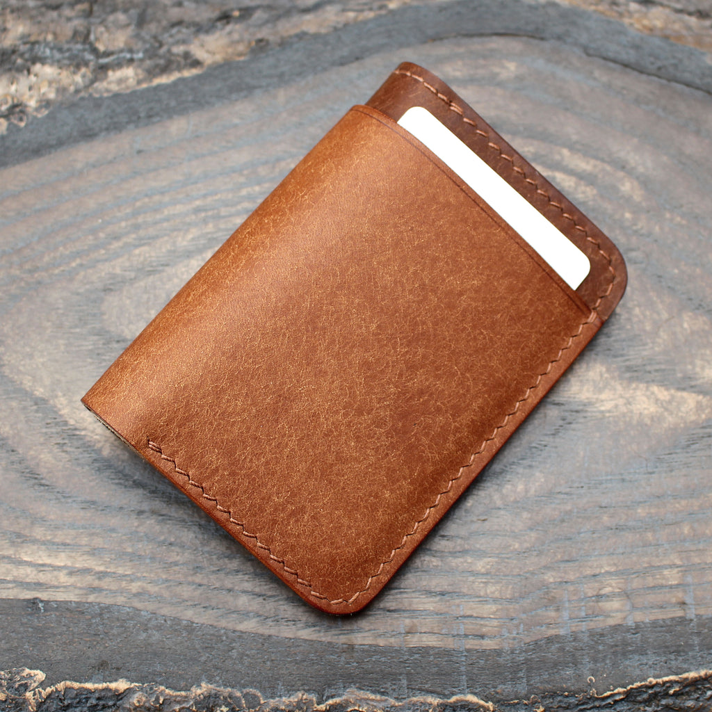 Handmade bifold wallet, Walnut & Cognac Pueblo leather | Buck&Hide