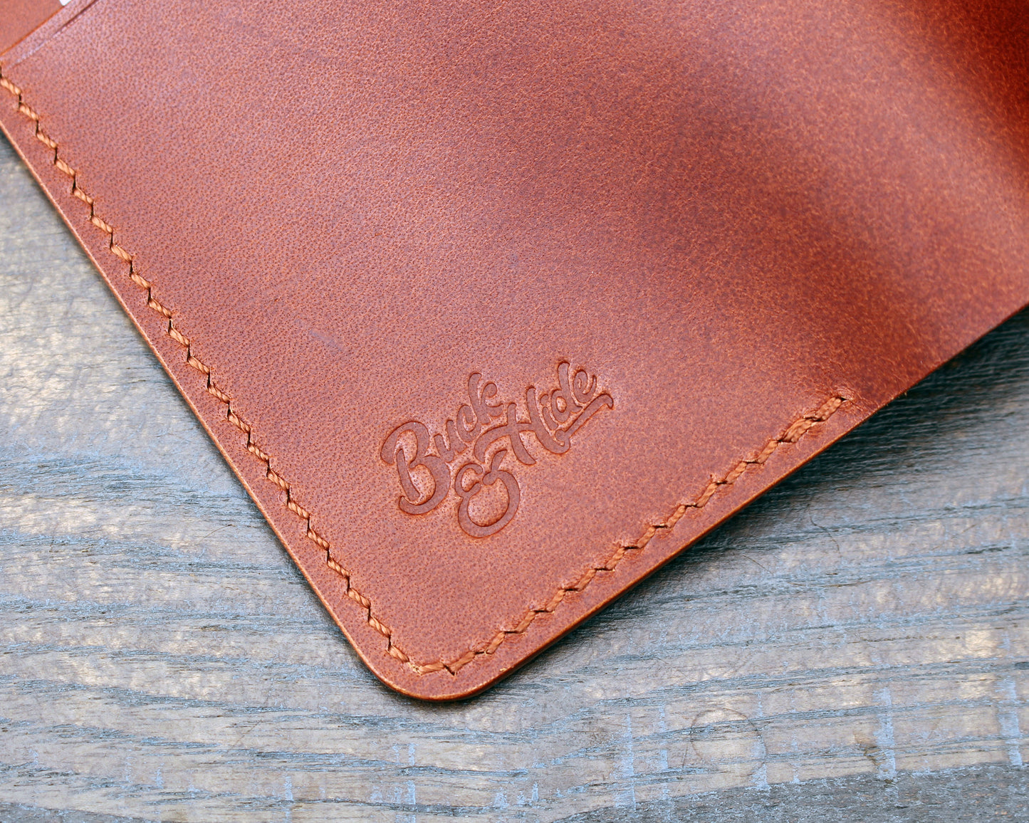 Card & cash bifold wallet, cognac Buttero leather.