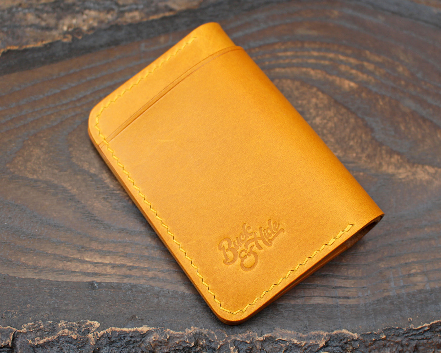 Card & cash bifold wallet, mustard yellow Buttero.