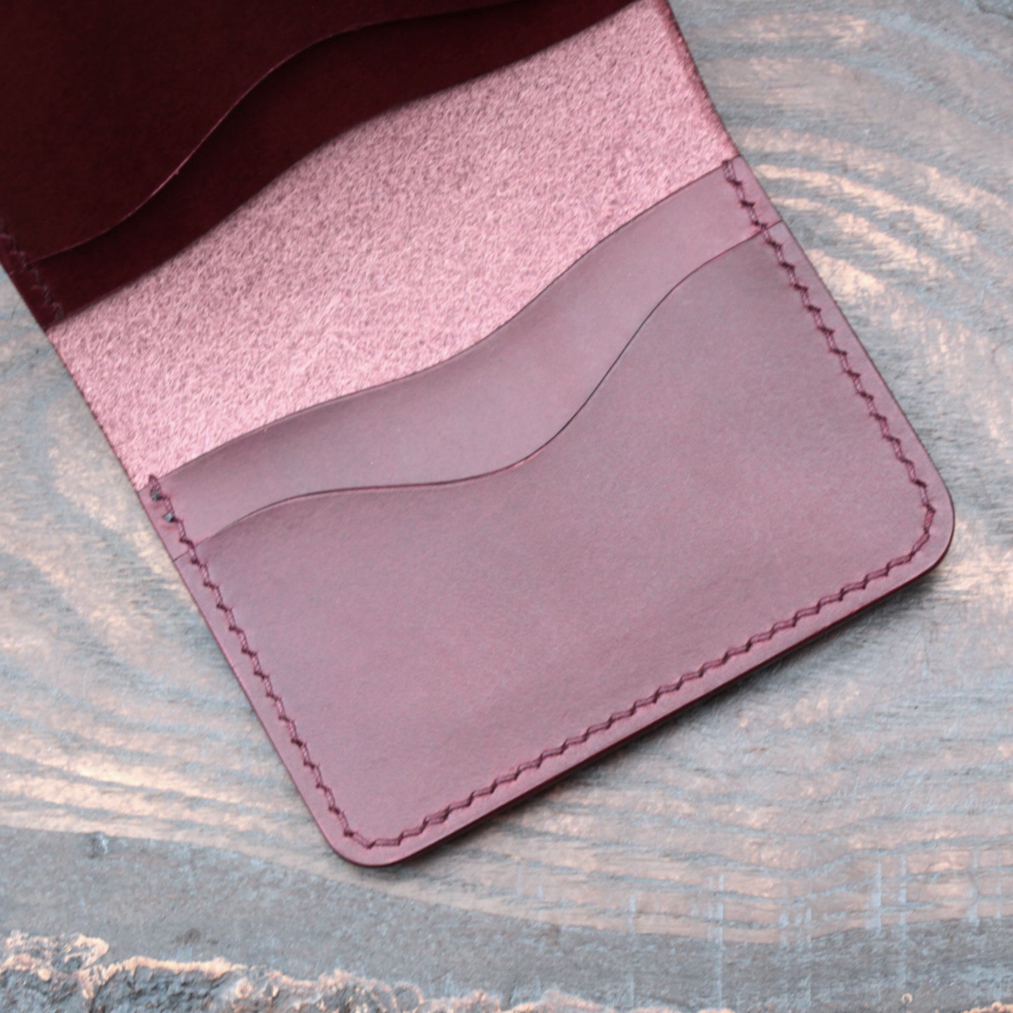 Five pocket wallet, hatch & smooth burgundy Buttero