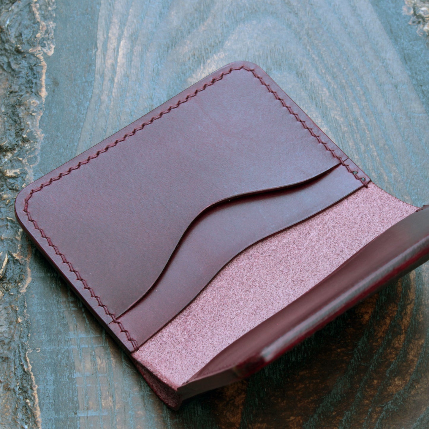 Five pocket wallet, hatch & smooth burgundy Buttero