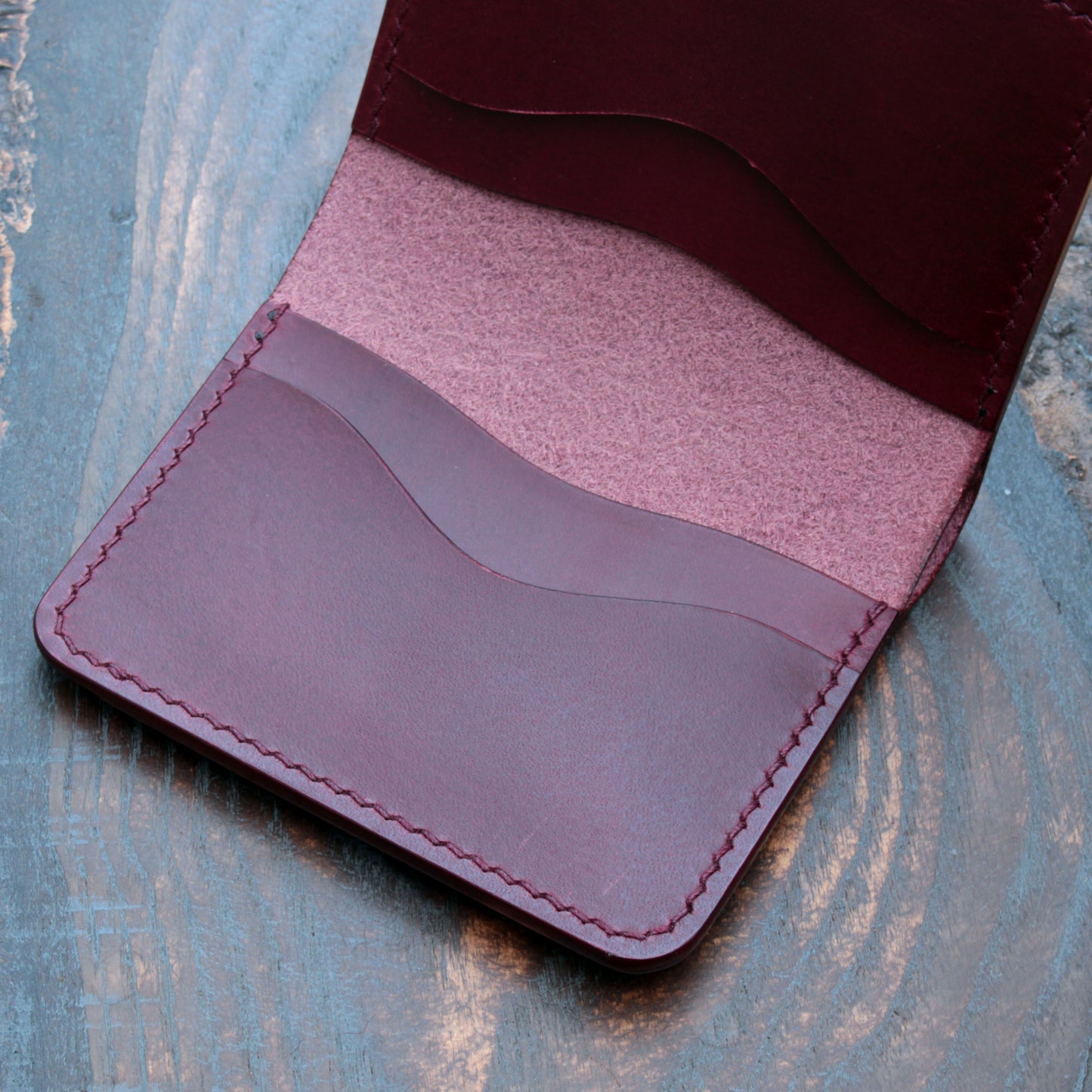 Five pocket wallet, hatch & smooth burgundy Buttero