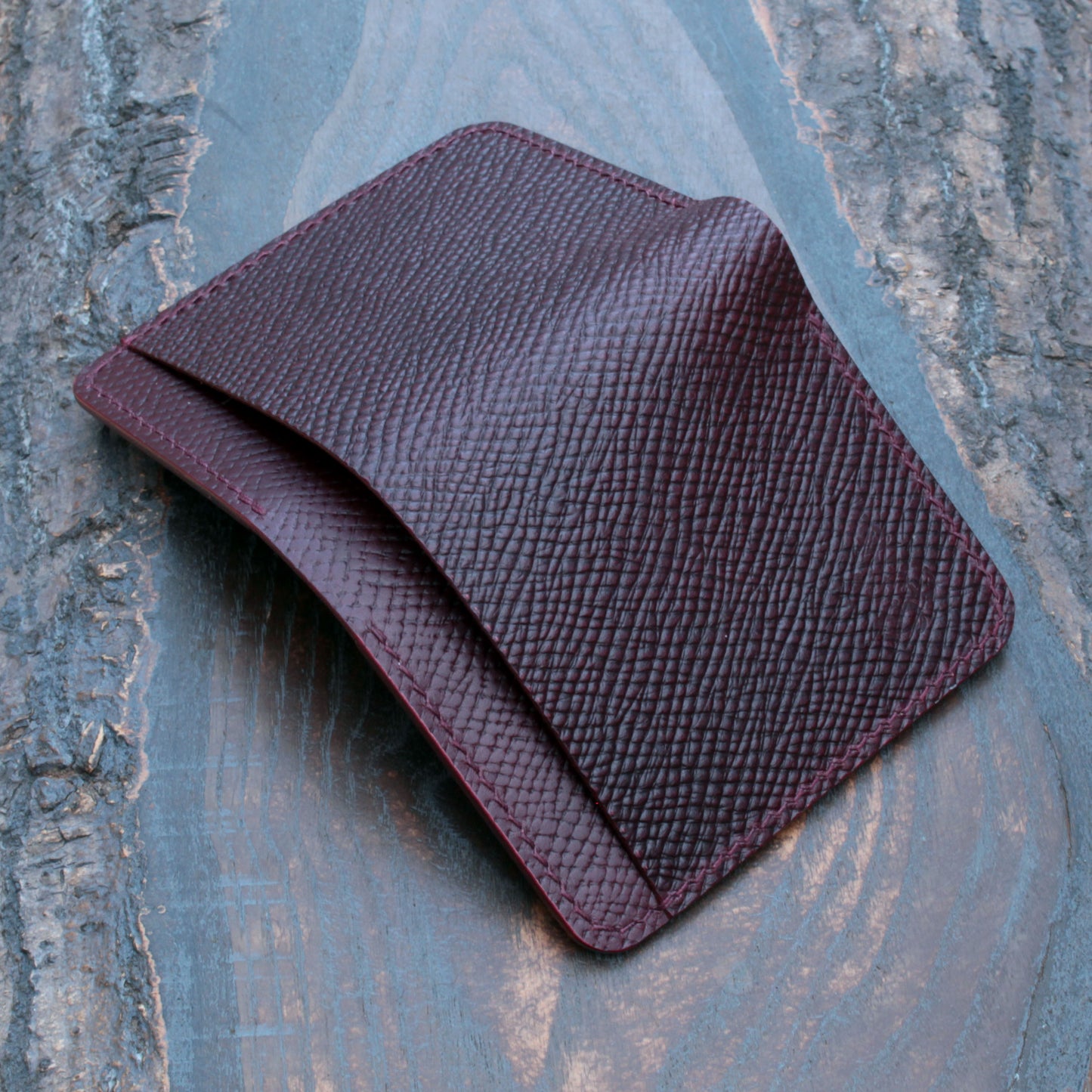 Five pocket wallet, hatch & smooth burgundy Buttero